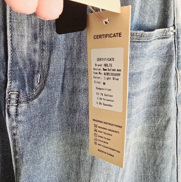 NWT! HDLTE Boyfriend Jeans - Picture 2 of 4